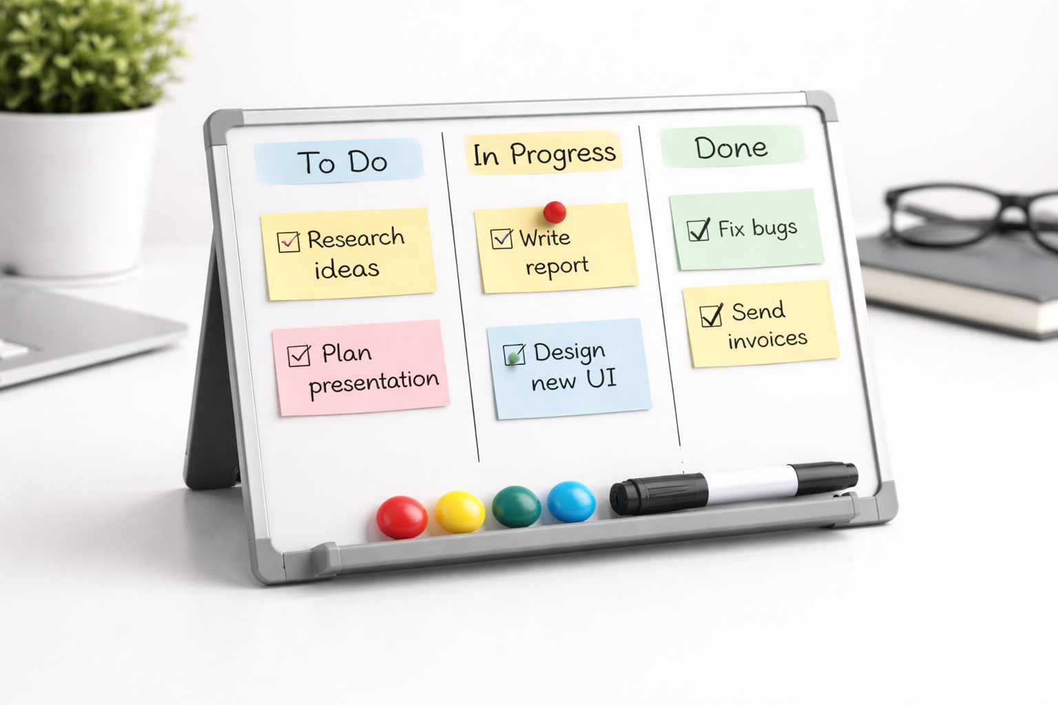 Tableau blanc mini kanban